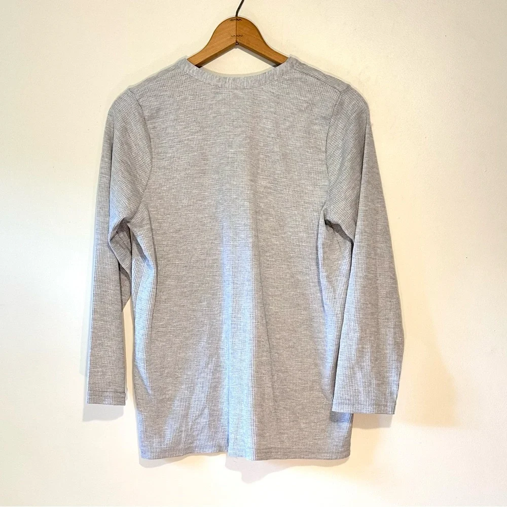Woman Within Sz 14/16 Thermal Henley Shirt - Picture 2 of 4
